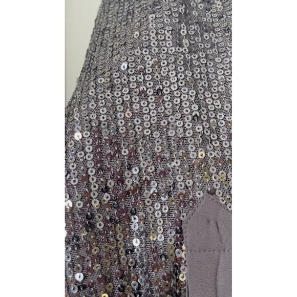 Torrid Sequin Top 3X Gray Glam Neutral Retro Festive Holiday Vegas Cocktail 80s - Picture 6 of 16